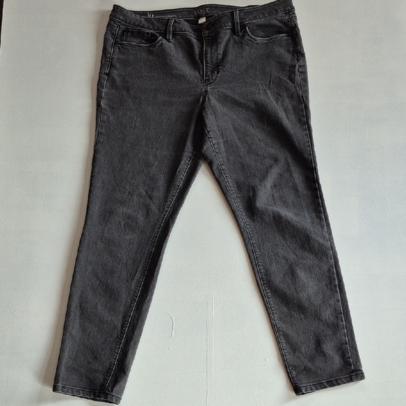 LOFT Black Ankle Cropped Jeans - Picture 1 of 6